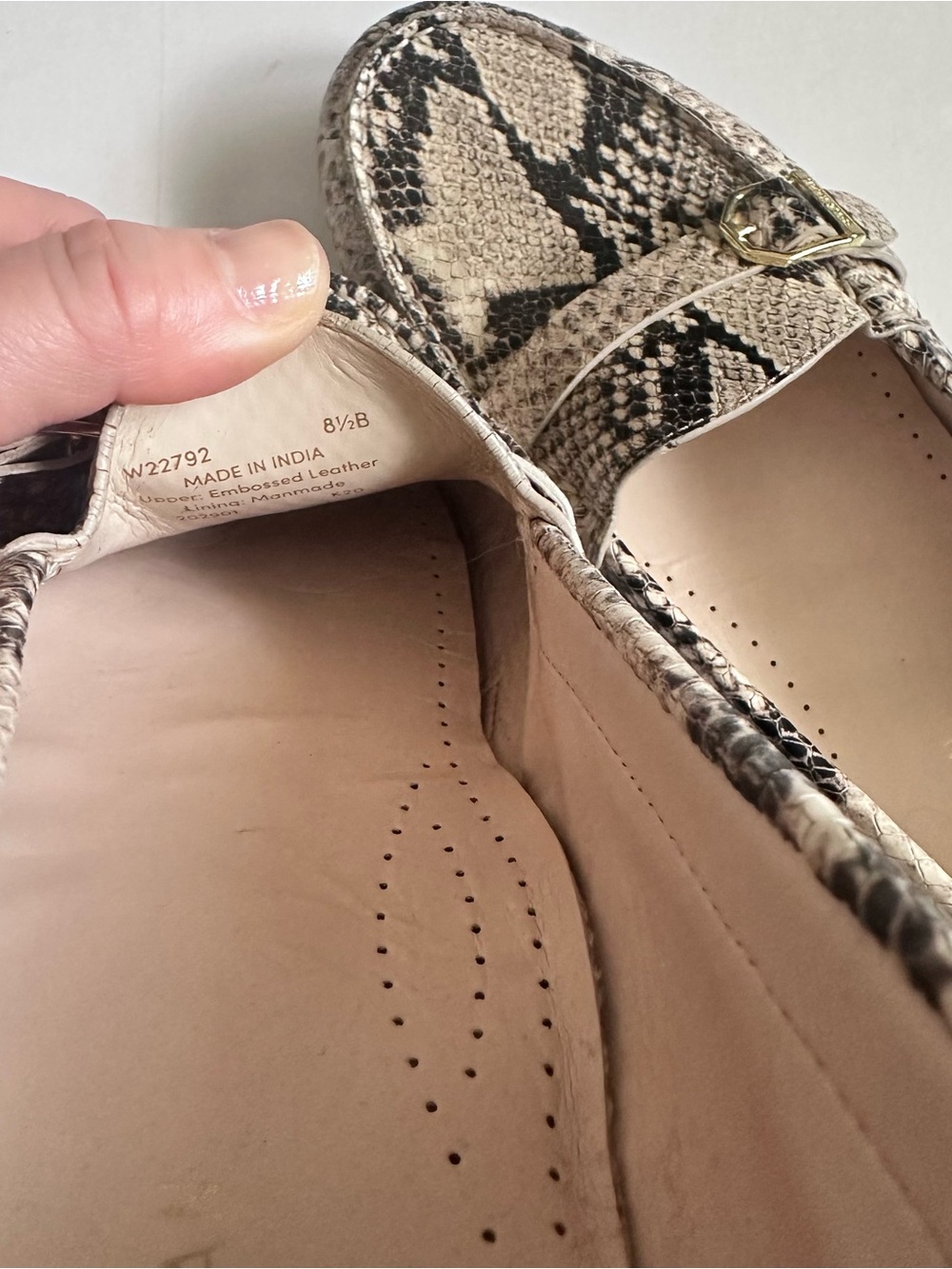 Cole Haan Snake Embossed Leather Loafers Size 8.5 B - Picture 6 of 6